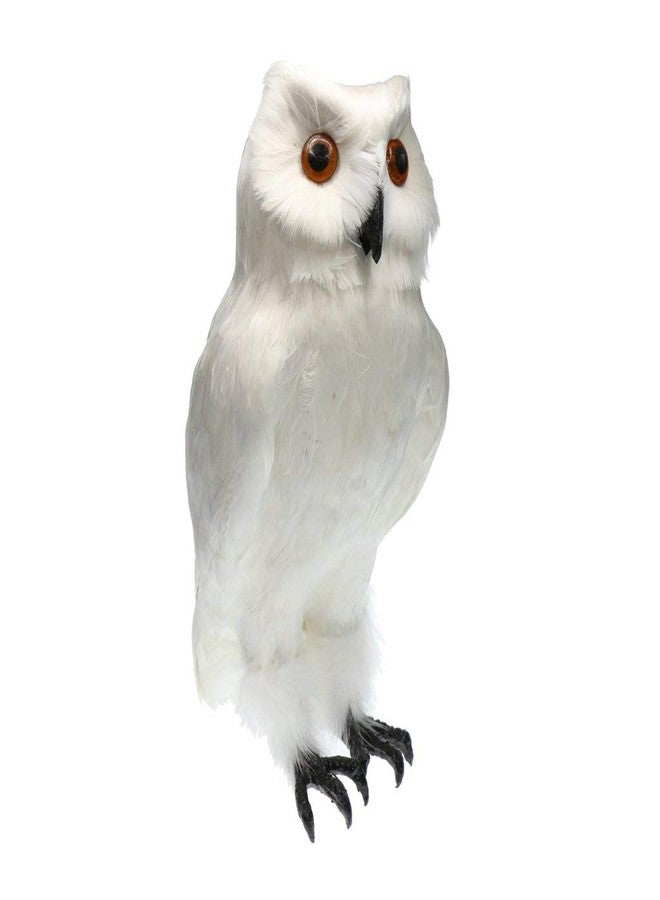 KODORIA Artificial Feathered Owl Realistic Bird Decoration Taxidermy Garden Decor - White 1 - Image 3