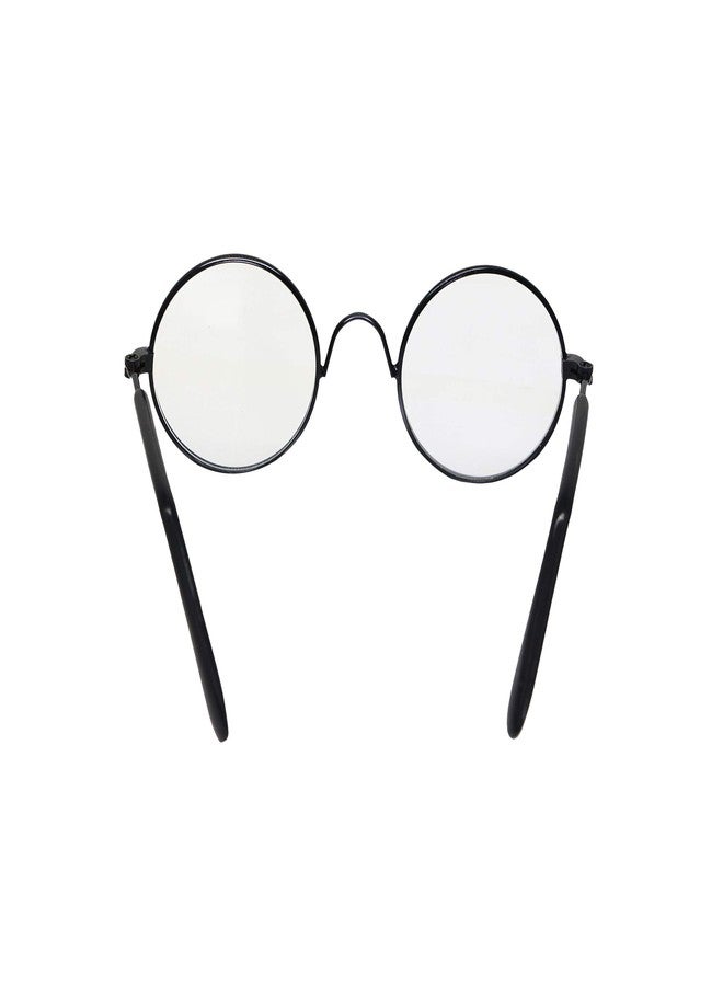 YAODHAOD Pet Sunglasses Classic Retro Circular Metal Prince Sunglasses Funny Cute Puppy Cat Teacher Bachelor Cosplay Glasses Pet Photos Props for Small Dog Cat（2 PCS (Transparent) - Image 3