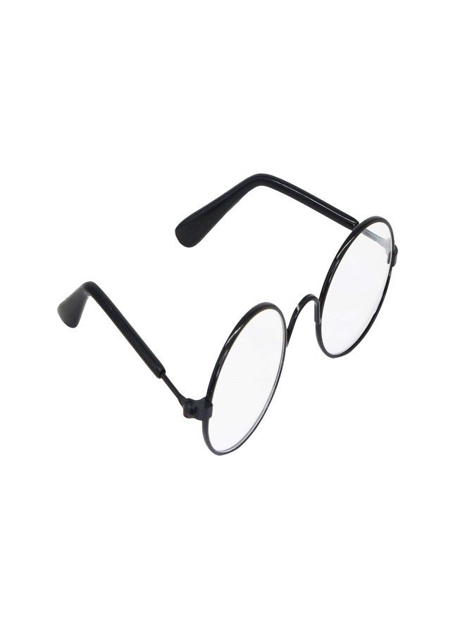 YAODHAOD Pet Sunglasses Classic Retro Circular Metal Prince Sunglasses Funny Cute Puppy Cat Teacher Bachelor Cosplay Glasses Pet Photos Props for Small Dog Cat（2 PCS (Transparent) - Image 4