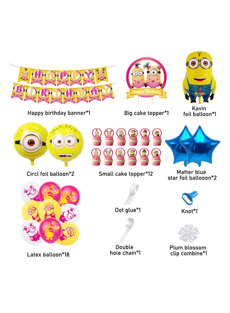 Minions Girls زينة حفلات أعياد الميلاد ومستلزماتها - Image 3