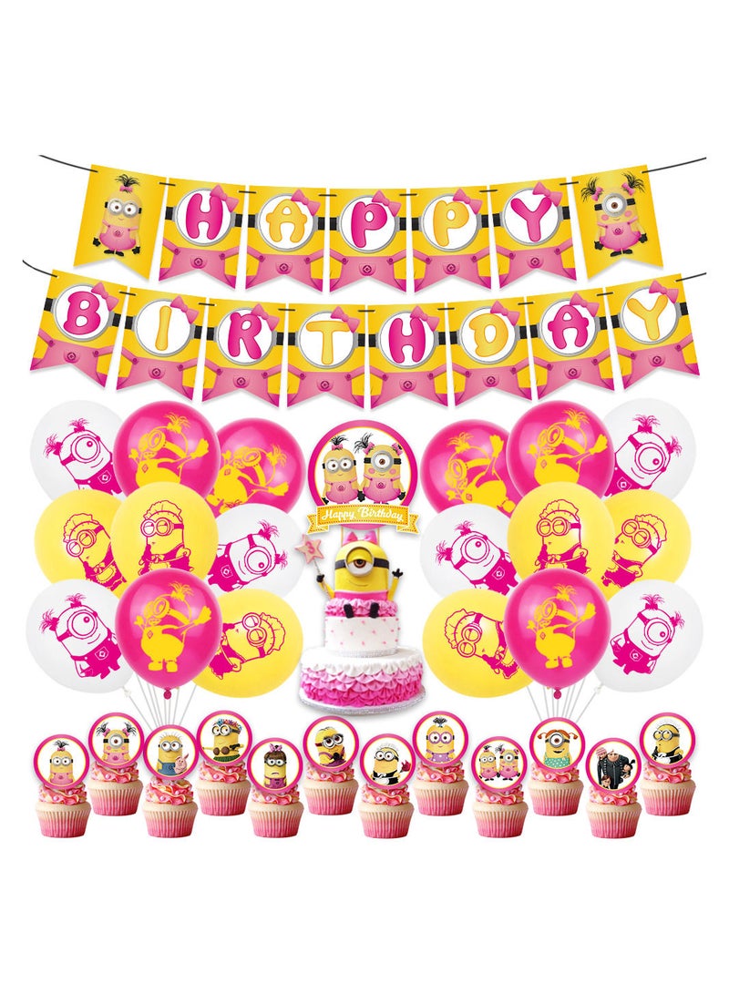 Minions Girls زينة حفلات أعياد الميلاد ومستلزماتها - Image 1