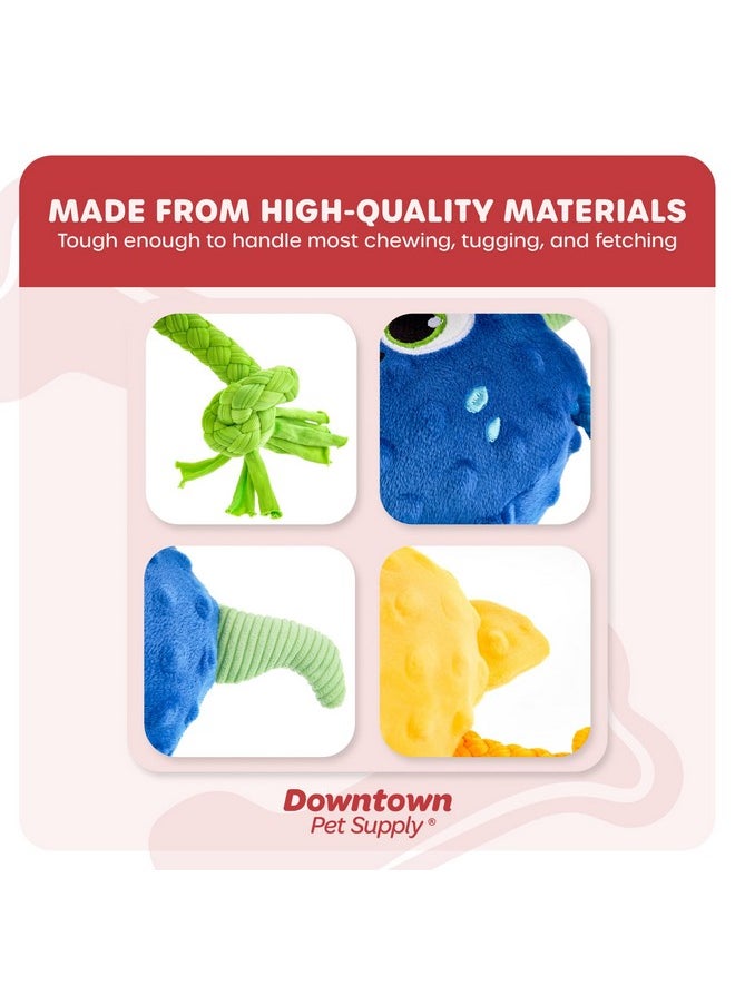 داونتاون بيت سبلاي Downtown Pet Supply - ألعاب مضغ محشوة على شكل وحش مع كرة صرير بالداخل - عبوة من 3 قطع - ألعاب متينة للكلاب الصغيرة والمتوسطة والكبيرة - ألعاب صرير للكلاب - ألعاب مضغ للكلاب العدوانية  - Image 4