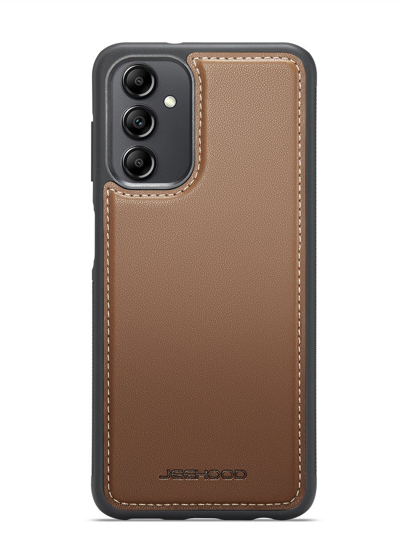 جيهود كيس مي جراب موبايل متوافق مع سامسونج جالاكسي ايه 14 4 جي / 5 جي فاخر من جلد البولي يوريثين غطاء خلفي متوافق مع سامسونج جالاكسي ايه 14 4 جي / 5 جي - بني - Image 3