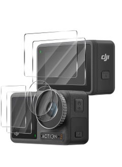 KASTWAVE 2 Sets Compatible for DJI OSMO Action 3 Screen Protector Anti Scratch High-Definition Tempered Glass, Screen Protector, Ultra-Clear Tempered Glass Cover Anti-Bubble, Transparent [2+2+2Pack]  - Image 1