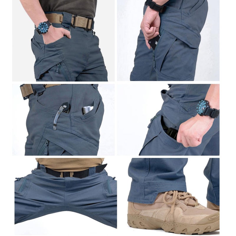CARWORNIC Gear Men's Hiking Tactical Pants Lightweight Cotton Outdoor Military Combat Cargo Trousers (32W x 30L, Navy Blue) - Image 5