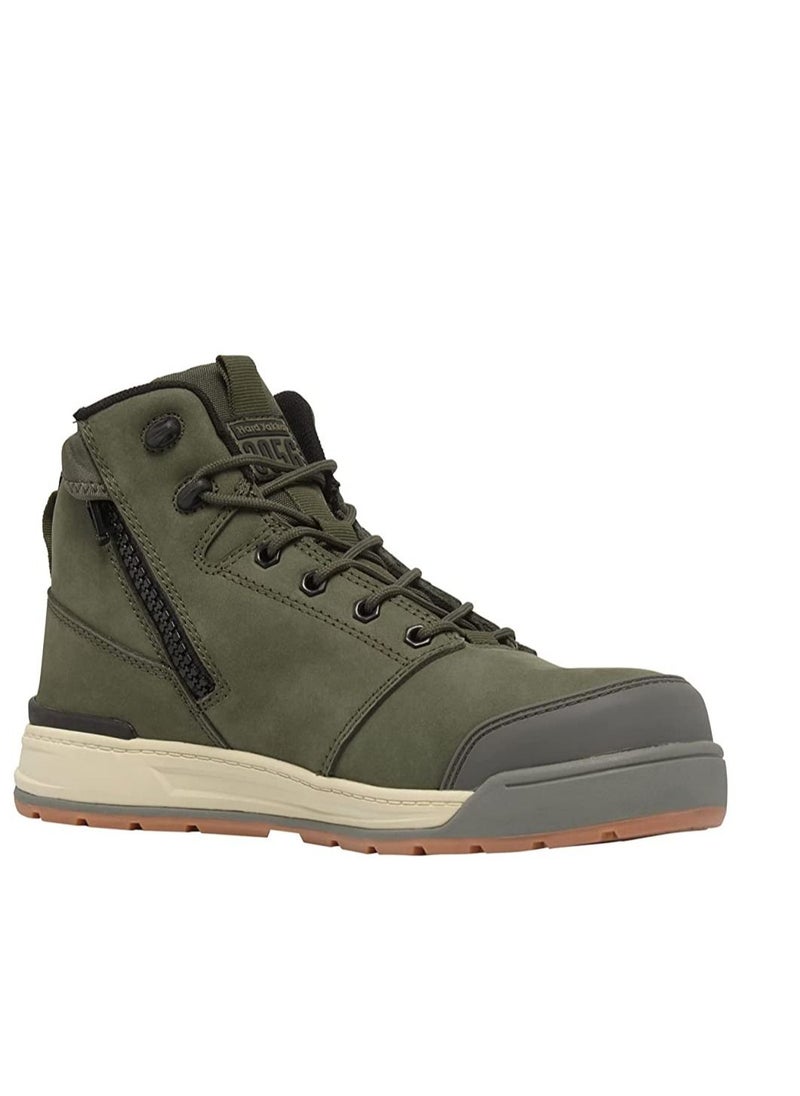 Hard Yakka - Hard Yakka 3056 Lace Zip Safety Boot, Olive  10 UK - Image 1