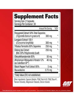 GAT SPORT Testrol Fire 60 Capsules  - Image 3