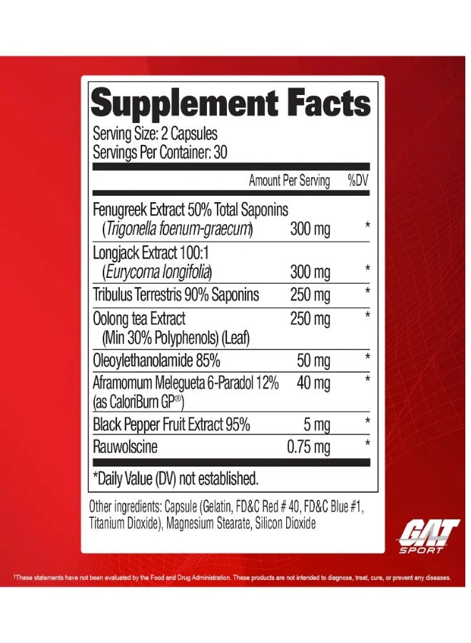 GAT SPORT Testrol Fire 60 Capsules - Image 3