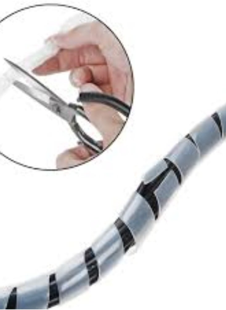 KNP - KNP White Spiral Cable Wrap 30 MM is a versatile and durable solution for organizing and protecting cables and wires. This wrap helps keep cables tidy prevents damage and improves safety by reducing clutter. - Image 1