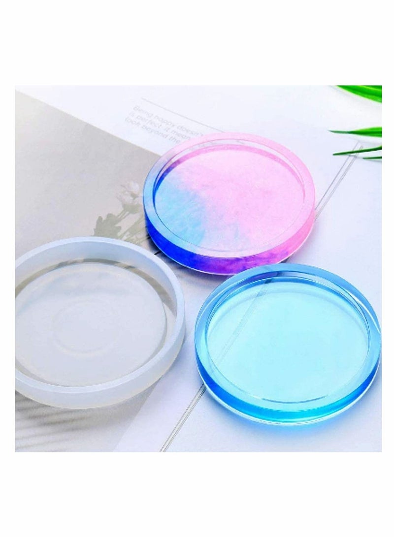 KASTWAVE Silicone Casting Resin Molds Round Moulds Making Cup Mat Epoxy Mould Clay Coaster Epoxy Resin Jewellery Mold for Home Decoration Craft DIY 4Pcs - Image 3