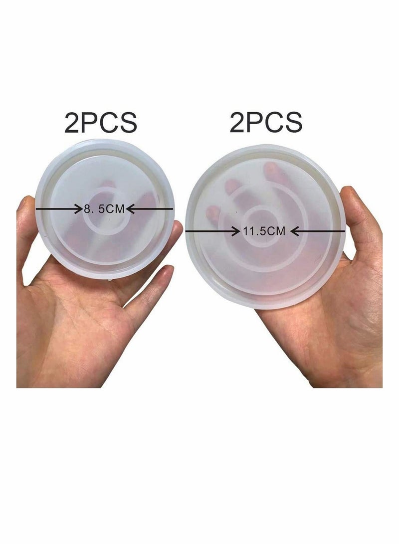 KASTWAVE Silicone Casting Resin Molds Round Moulds Making Cup Mat Epoxy Mould Clay Coaster Epoxy Resin Jewellery Mold for Home Decoration Craft DIY 4Pcs - Image 5