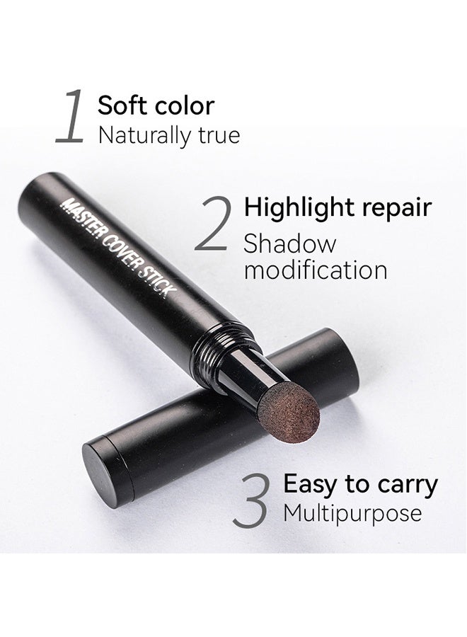 BSIMONE Hairline Shadow Pen Master Cover Stick-Powder Hair Root Touch Up,Hair Filler Volumizing Powder Fill In Receding Hair Lines Bald Spots Wide Parts Forehead Side,Hairline Finishing Stick Sweatproof For Women Men (#01Black) - Image 4