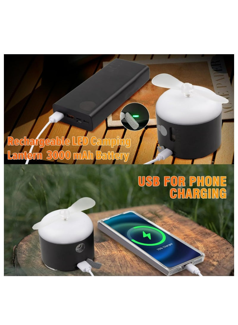 Portable Camping Lantern, 3000mah Rechargeable LED Camping Lantern, 4-in-1 Camping Tent Light with Lighting, Fan, Spray, USB Rechargeable for Power Outages, Camping - Image 5