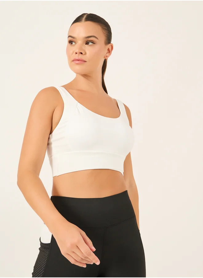 Styli Broad Underband Hook and Eye Detail Sports Bra