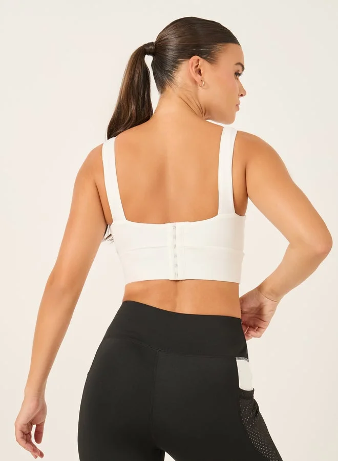 Styli Active Broad Underband Hook and Eye Detail Sports Bra