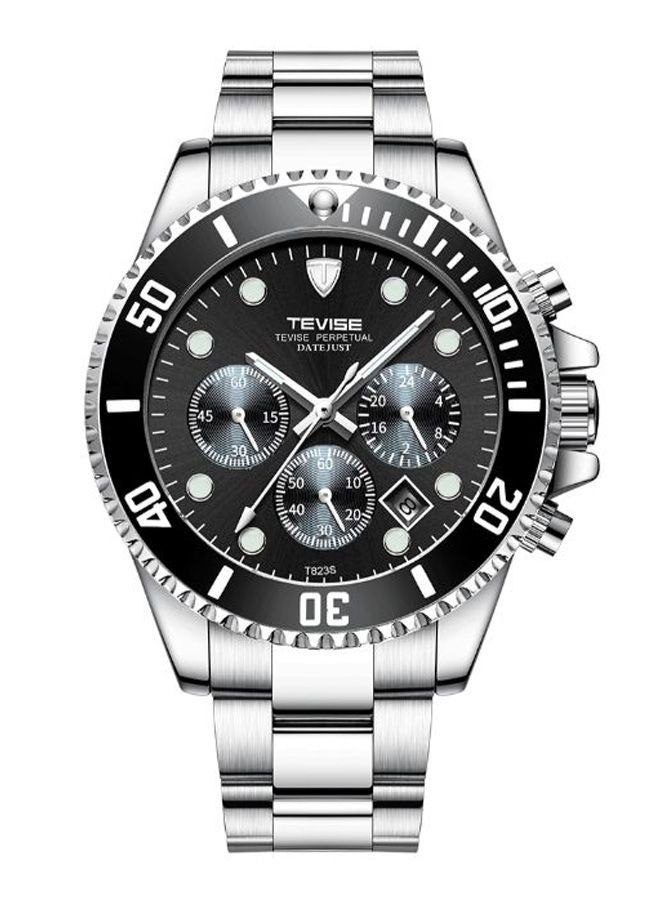 تيفيز ساعة يد رجالية من الفولاذ المقاوم للصدأ بتصميم تناظري T823 - 42 مم - فضي