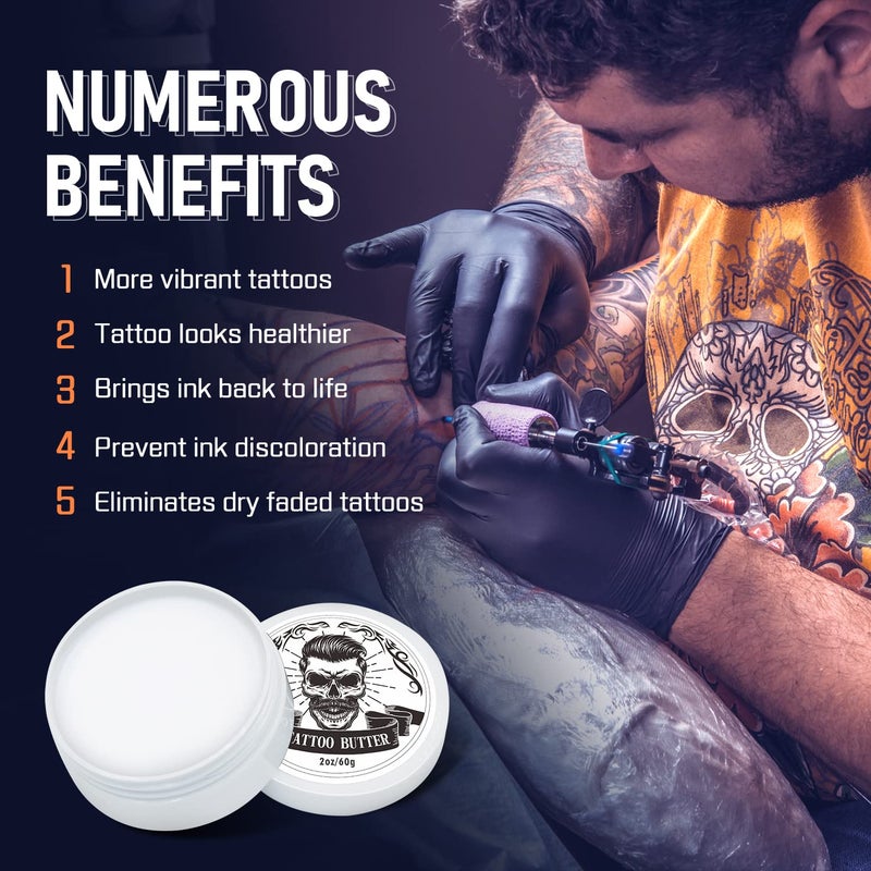 FUNAN Tattoo Butter Aftercare Cream, Tattoo Care Balm for Before, During, After Tattoo Process, Safe, Natural Tattoo Aftercare Creamâ€“ 2 oz - Image 4