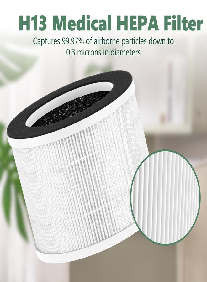 FCFMY 2 Packs PJ08 HEPA Replacement Filters Compatible with RUBOT PJ08 Purifier for Home Large Bedroom Up to 1200 Ft² - Image 5