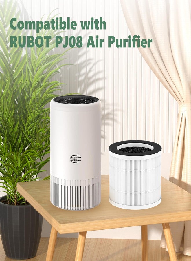 FCFMY 2 Packs PJ08 HEPA Replacement Filters Compatible with RUBOT PJ08 Purifier for Home Large Bedroom Up to 1200 Ft² - Image 2