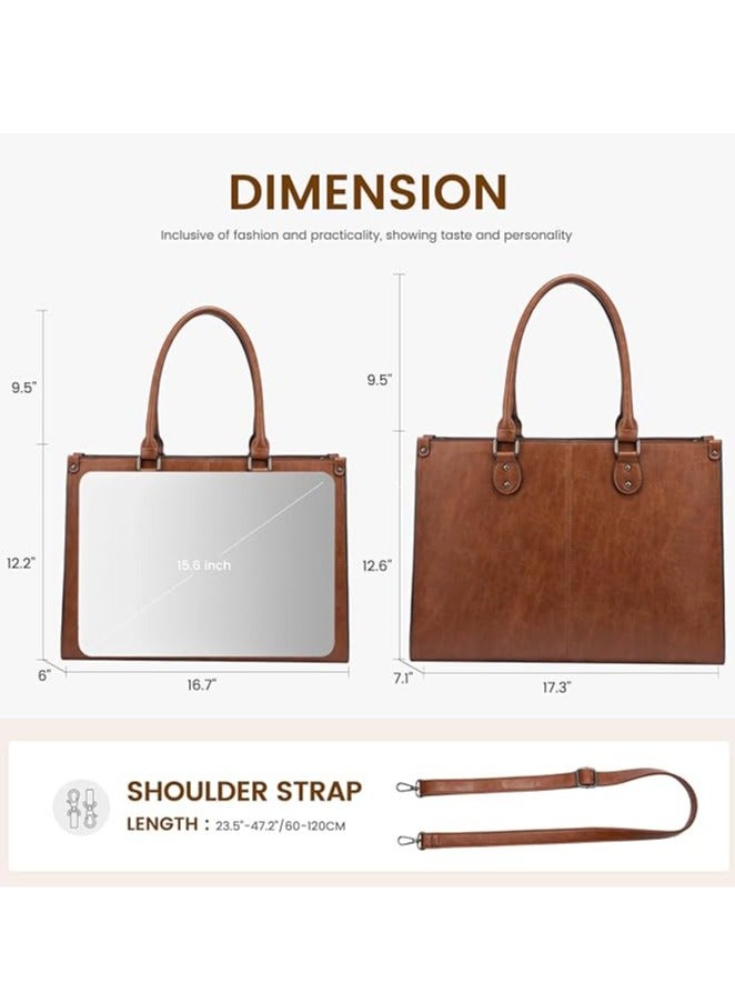 Lovevook LOVEVOOK Laptop Bag for Women, 15.6 inch Laptop Tote Bag Vintage Work Bags for Women Computer Bag Office Briefcase Handbag  - Image 3