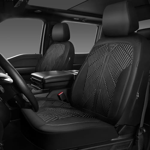 CAR PASS Waterproof Car Seat Covers Full SetNeoprene Wetsuit AllWeather NonSlip Durable Universal Fit for SUV Sedans Trucks Vans with Armrest Airbag Compatibable All Black - Image 3