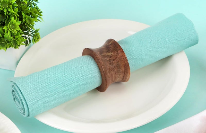 CLEENTABLE Wooden Napkin Rings Set of 12 Fall Decor for Home Round Acacia Wood Napkin Holders for Dining Table Settings Wood Napkin Ring Rustic Table Décor for Weddings, Parties, and Everyday Use - - Image 5
