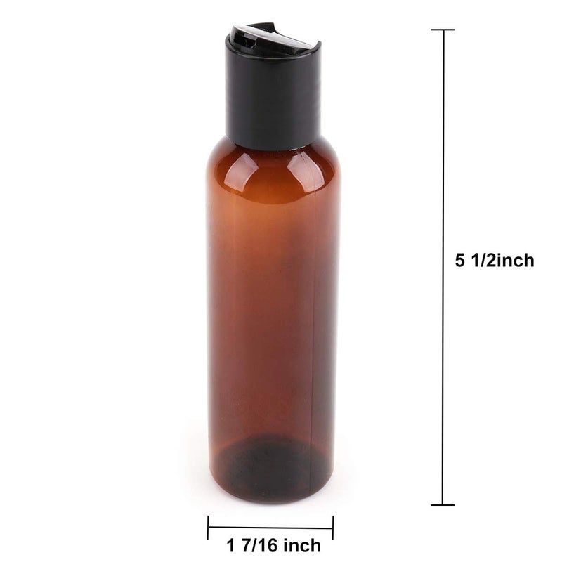 Bekith 30 Pack 4oz Plastic Squeeze Bottles with Disc Top Flip Cap, Empty Amber BPA-Free Refillable Containers For Shampoo, Lotions, Liquid Body Soap, Creams - Image 4