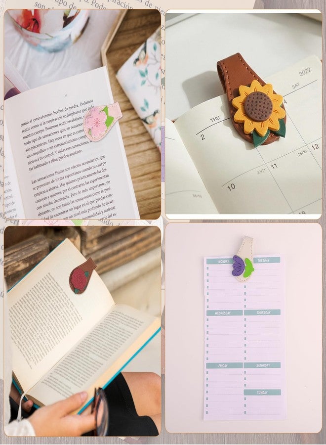 WSICSE 6Pcs Magnetic Leather Bookmark, Easter Basket Stuffers Magnetic PU Book Marks Gifts for Reading Women Book Lovers Book Accessories - Image 4