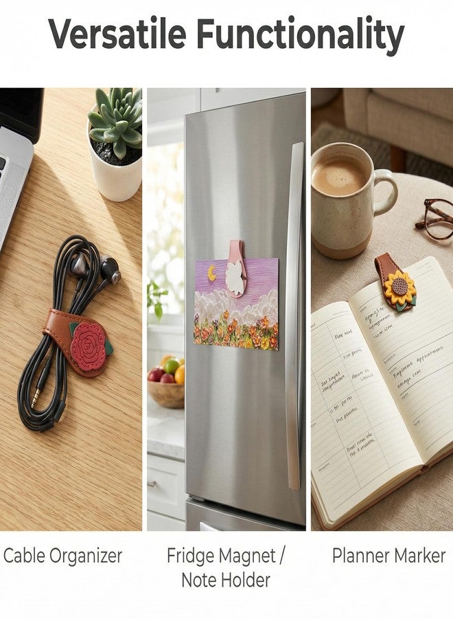 WSICSE 6Pcs Magnetic Leather Bookmark, Easter Basket Stuffers Magnetic PU Book Marks Gifts for Reading Women Book Lovers Book Accessories - Image 5