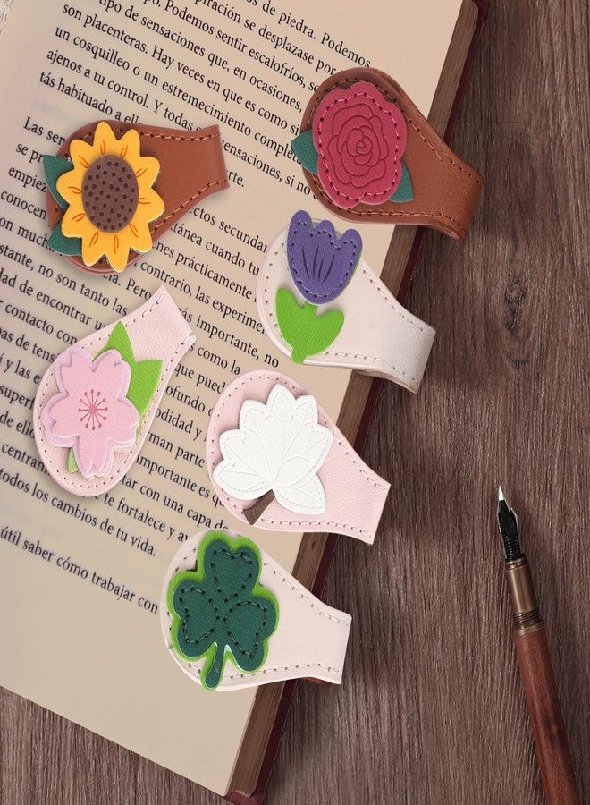 WSICSE 6Pcs Magnetic Leather Bookmark, Easter Basket Stuffers Magnetic PU Book Marks Gifts for Reading Women Book Lovers Book Accessories - Image 1