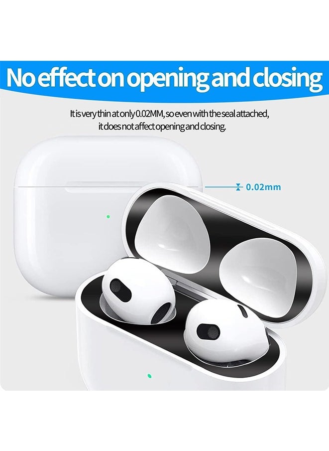Beauenty Dust Guard Compatible with AirPods 4 Case - 2 Sets Ultra Slim Metal Dust Protection Sticker (Black)  - Image 5