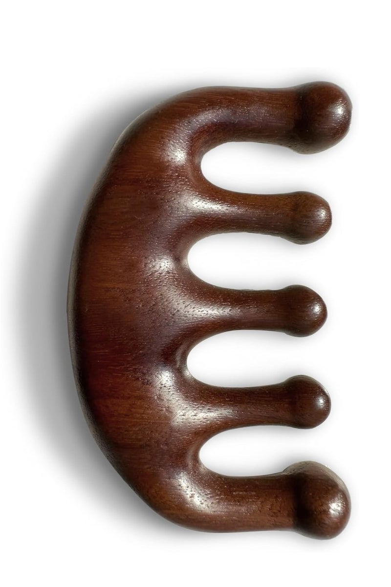 MJZ Wooden Scalp Massager Wide Tooth Hair Comb Head Scalp Massage Wood Massage Hair Brush Hair Scalp Massager Natural Sandalwood Comb Wood Massage Comb for Luxurious Hair Care - Image 1