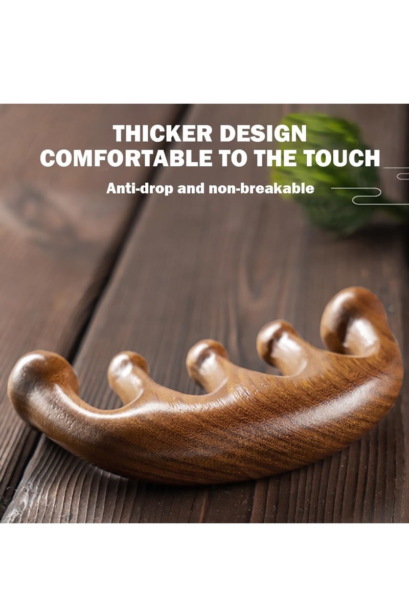 MJZ Wooden Scalp Massager Wide Tooth Hair Comb Head Scalp Massage Wood Massage Hair Brush Hair Scalp Massager Natural Sandalwood Comb Wood Massage Comb for Luxurious Hair Care - Image 4