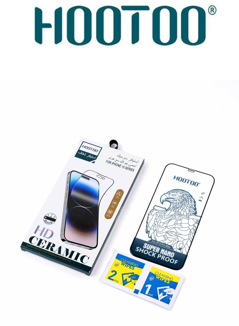 هوتو ستيكر حماية شاشة امامية ل ايفون 16 برو، حماية ضد الكسر بتقنية النانو القوية المقاومة لصدمات والكسور، سهلة التركيب. - Image 2
