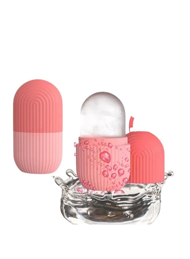 FIRAGE Facial Ice Roller, Face Ice Roller for Men & Women, Ice Cube Roller for Glowing Skin & Puffy Eyes, Reusable & Unbreakable Pink Silicone Cooling Beauty Tool, Water-Resistant Design - Image 1