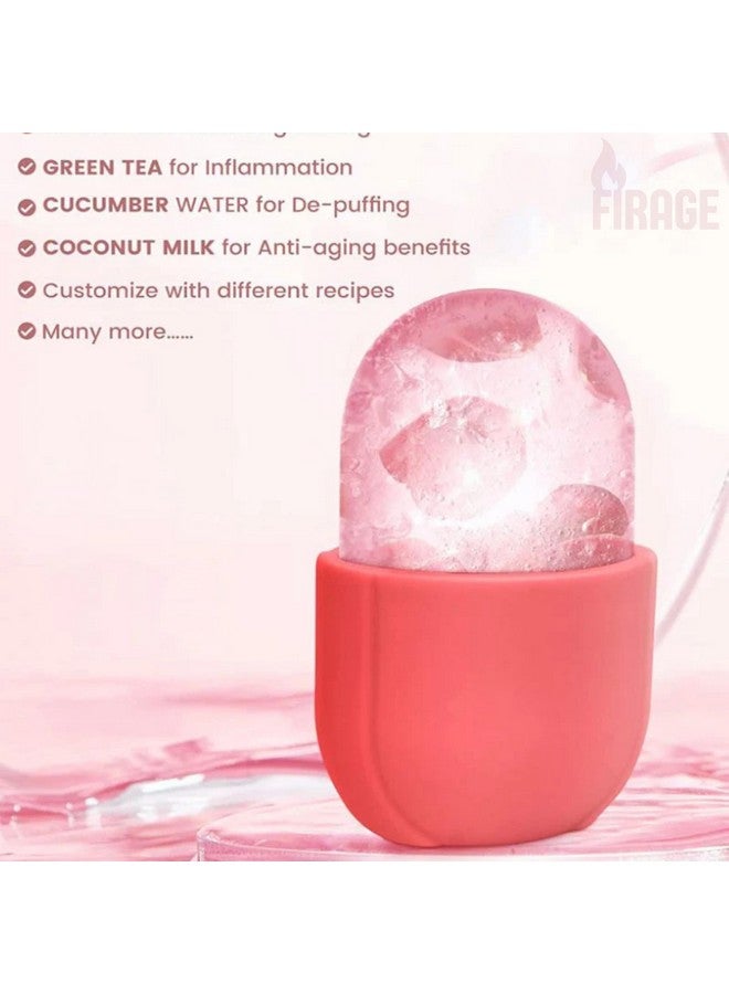 FIRAGE Facial Ice Roller, Face Ice Roller for Men & Women, Ice Cube Roller for Glowing Skin & Puffy Eyes, Reusable & Unbreakable Pink Silicone Cooling Beauty Tool, Water-Resistant Design - Image 5