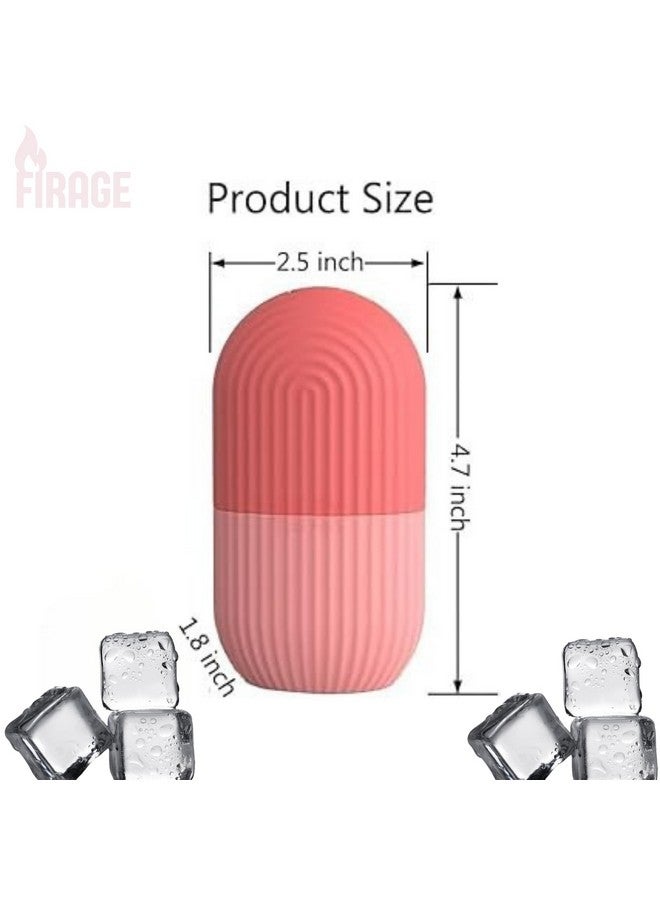 FIRAGE Facial Ice Roller, Face Ice Roller for Men & Women, Ice Cube Roller for Glowing Skin & Puffy Eyes, Reusable & Unbreakable Pink Silicone Cooling Beauty Tool, Water-Resistant Design - Image 3