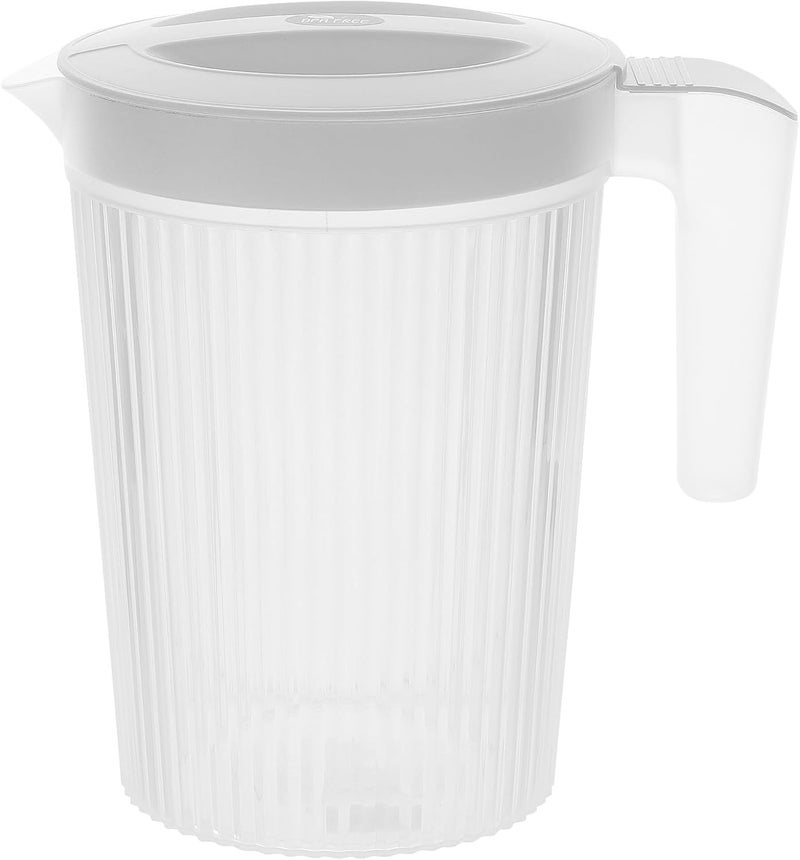 Plastic Water Pitcher with Lid 2l, Plastic Juice Pitcher for Cold Beverages, Large Capacity Beverage Jug Suitable for Kitchen and Entertaining - Image 1