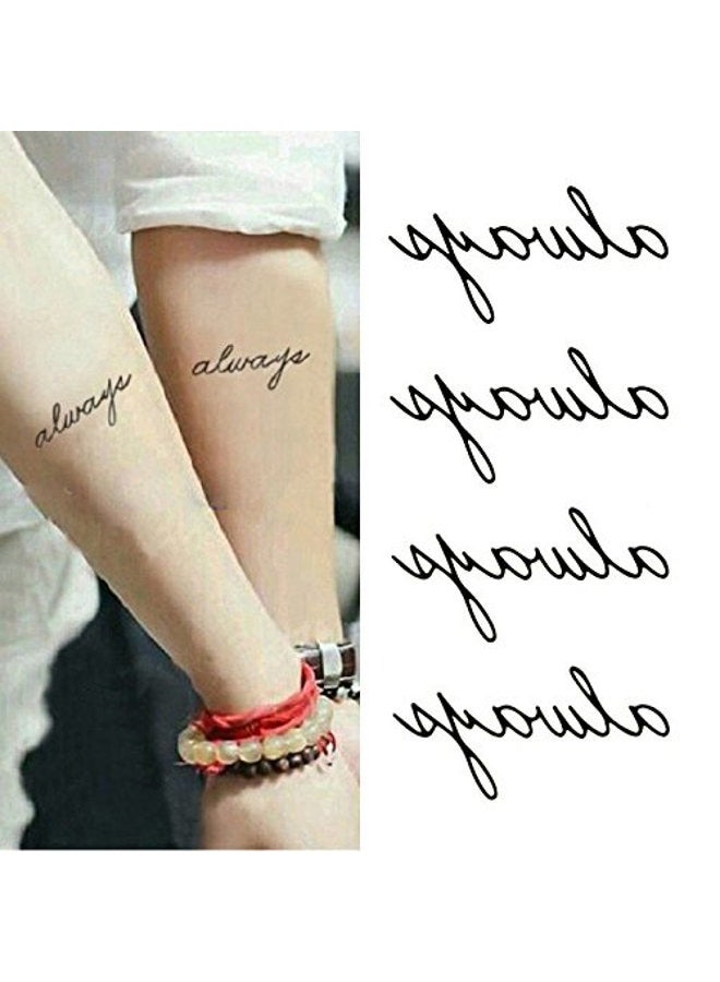 Oottati Small Cute Temporary Tattoo Words Quote Always Arm (Set of 2) - Image 1