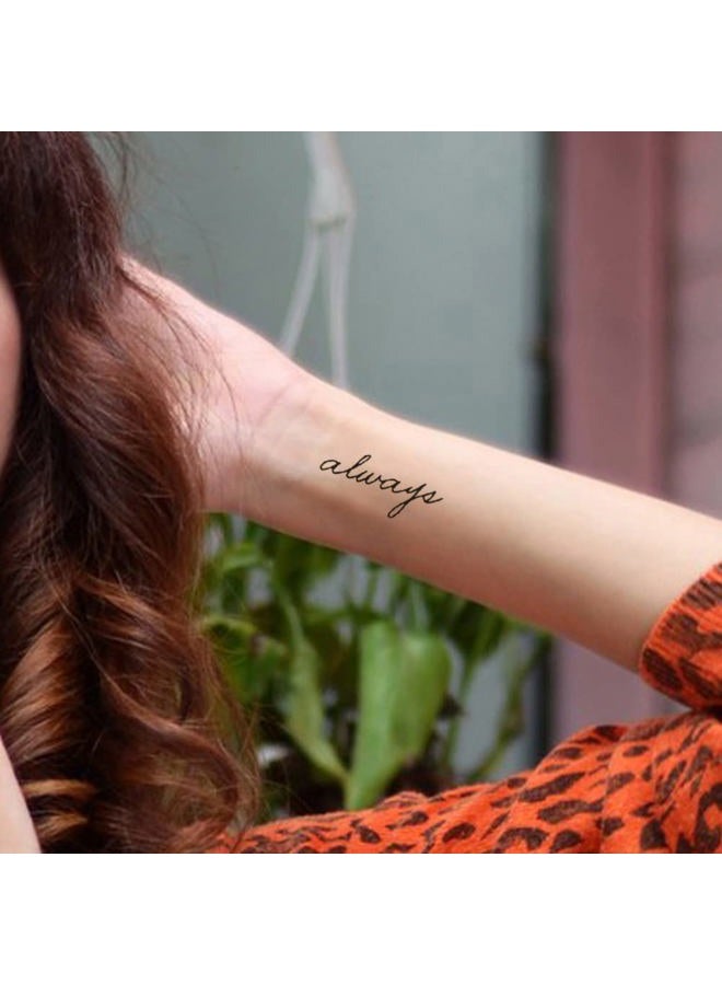Oottati Small Cute Temporary Tattoo Words Quote Always Arm (Set of 2) - Image 4