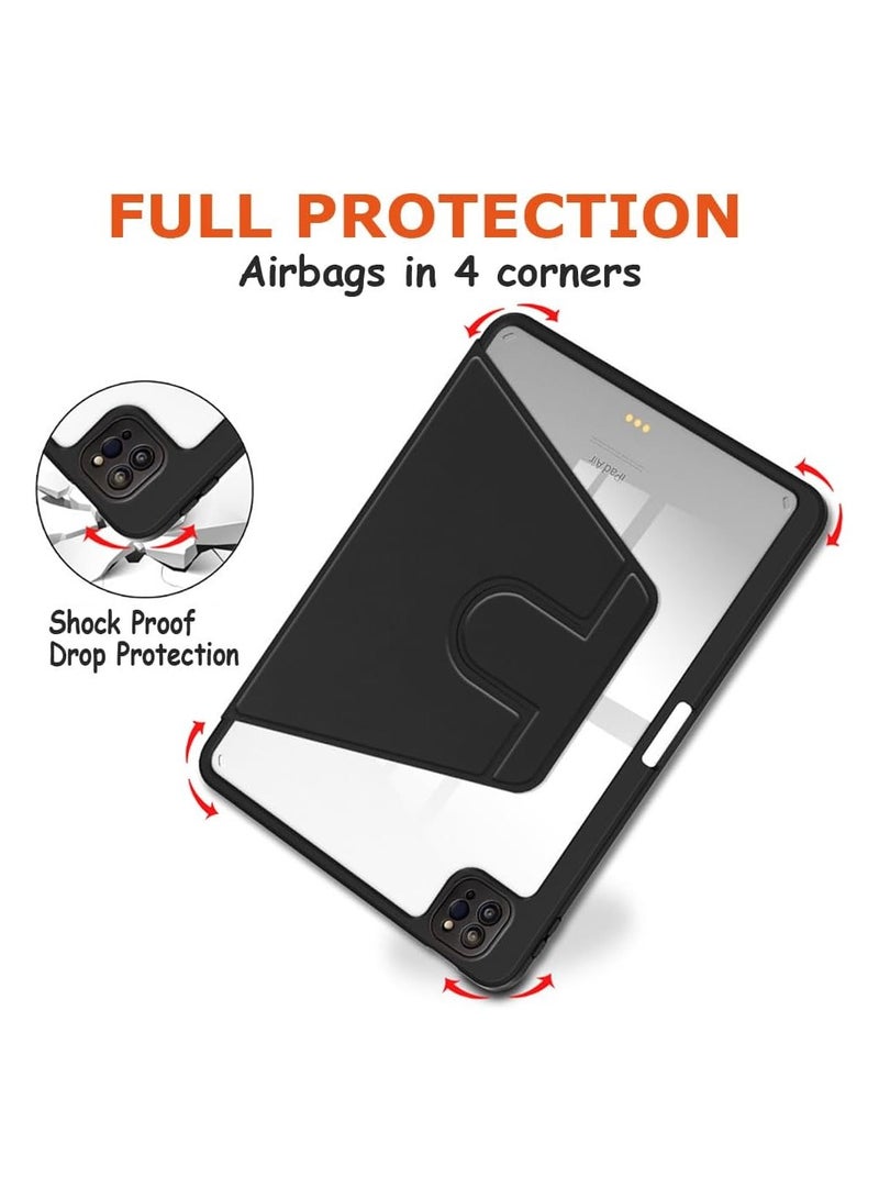 DUSALA Rotating Case for iPad Pro 11 Inch 4th/3rd/2nd Generation (2022/2021/2020) with Pencil Holder,360 Degree Rotation Protective Stand Slim Cover Clear Back, Auto Wake/Sleep (iPad Pro 11) - Image 4