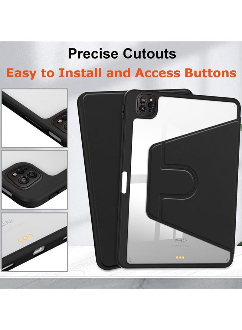 DUSALA Rotating Case for iPad Pro 11 Inch 4th/3rd/2nd Generation (2022/2021/2020) with Pencil Holder,360 Degree Rotation Protective Stand Slim Cover Clear Back, Auto Wake/Sleep (iPad Pro 11) - Image 5