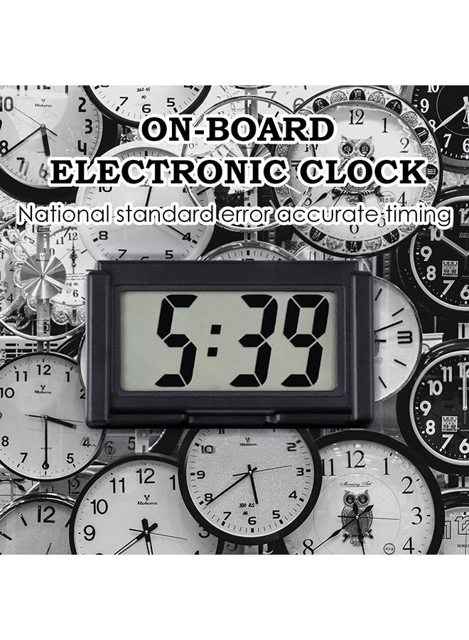 Lcd Digital Car Clock With Sticky Pad, Small Digital Time Display, Portable Electronic Desk Clock, Suitable For Car Dashboards, Home Offices, Rectangular Black. - Image 5
