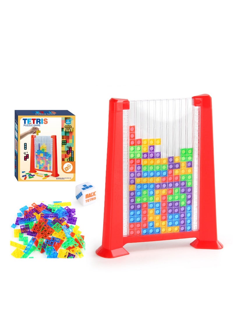 Educational Tetris Block Variety Block Puzzle Tabletop Game Intelligence Clearance Toy (2143 Tetris Puzzle Red Color Box)  - Image 1