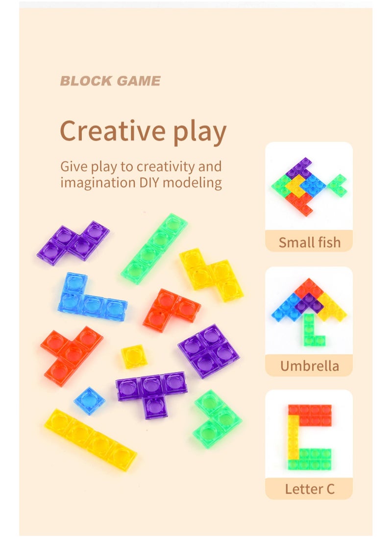 Educational Tetris Block Variety Block Puzzle Tabletop Game Intelligence Clearance Toy (2143 Tetris Puzzle Red Color Box)  - Image 3