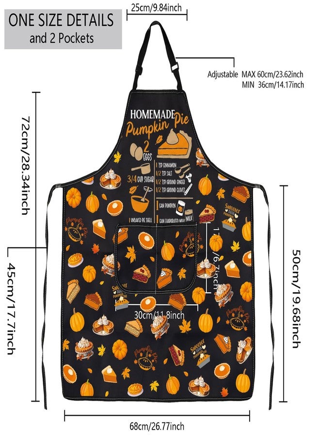 MBMSO Pie Baking Apron Pumpkin Pie Recipe Apron Pie Making Gift for Baking Lover Pastry Chef Gift for Pie Baker Kitchen Apron (Pumpkin Pie Apron-b) - Image 2
