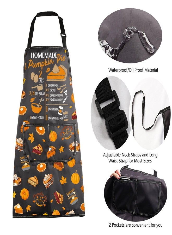 MBMSO Pie Baking Apron Pumpkin Pie Recipe Apron Pie Making Gift for Baking Lover Pastry Chef Gift for Pie Baker Kitchen Apron (Pumpkin Pie Apron-b) - Image 5