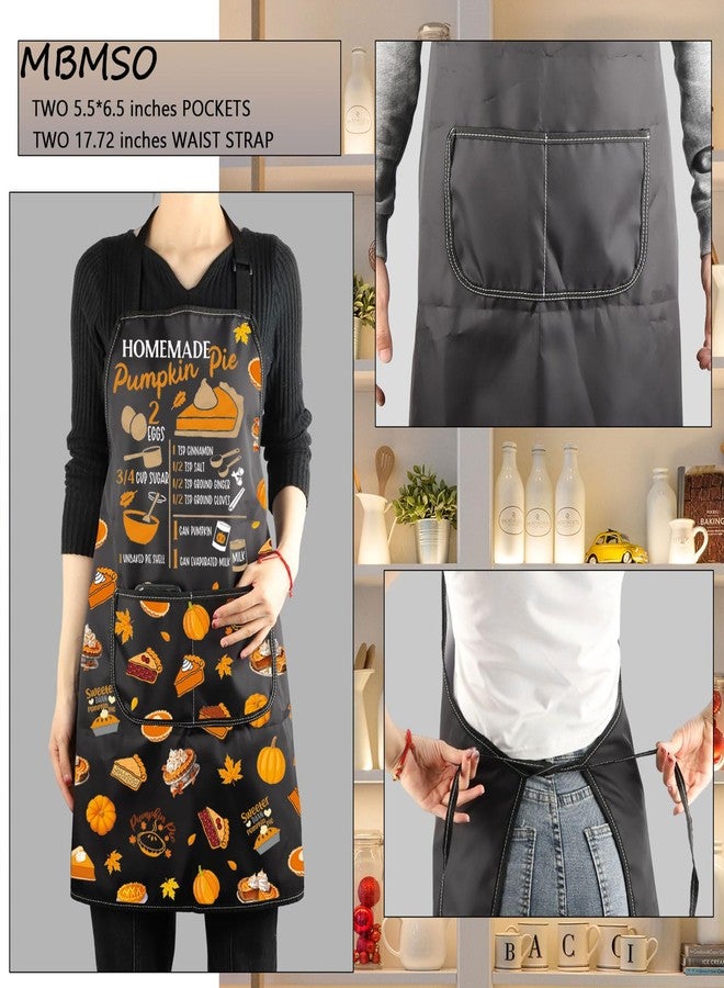 MBMSO Pie Baking Apron Pumpkin Pie Recipe Apron Pie Making Gift for Baking Lover Pastry Chef Gift for Pie Baker Kitchen Apron (Pumpkin Pie Apron-b) - Image 3
