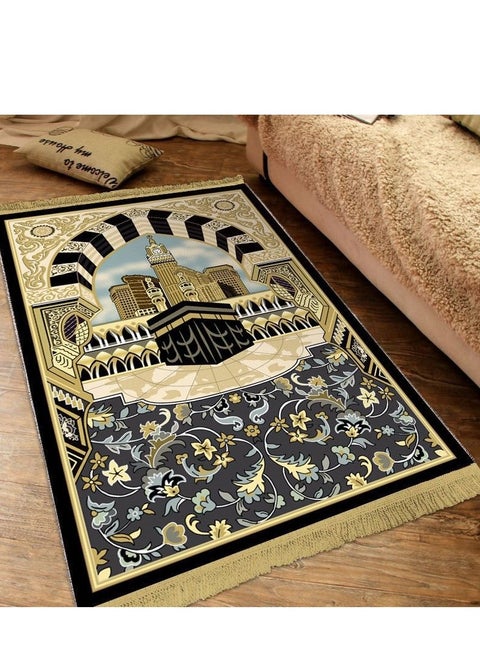 سجادة صلاة عالية الجودة (سجادة)، ناعمة ومريحة، تصميم محمول للاستخدام في المنزل والسفر - الحجم 120 سم × 80 سم