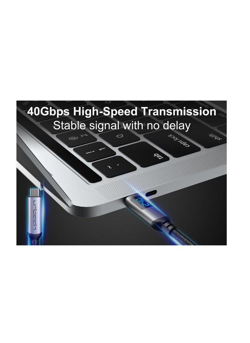 urtech URTECH 240W USB4 Cable with Smart LED Display | Real-Time Power & Data Monitoring | 40Gbps Transfer | 8K@60Hz Video  - Image 5